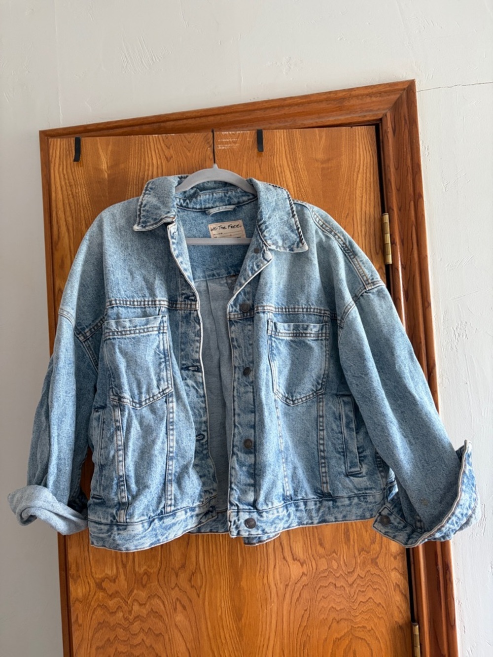 Free People Light Wash Blue Denim Jacket